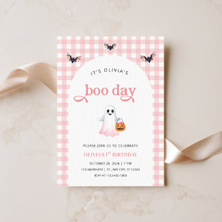 ハロウィーン ガール 誕生日 インビテーション Boo Day テーマ