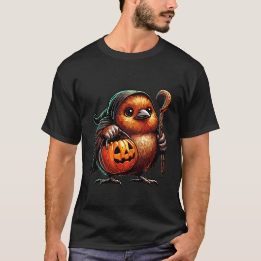 ハロウィーン キウイ 鳥 おばけ スイーツ お菓子入れ 1 Tシャツ (正面)