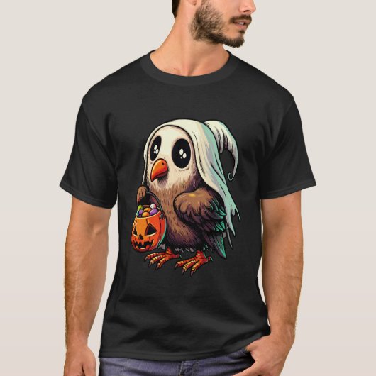 ハロウィーン キウイ 鳥 おばけ スイーツ お菓子入れ 2 Tシャツ (正面)