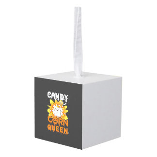 ハロウィーン キャンディコーン クイーン おばけ コウモリ クモの巣 キューブオーナメント