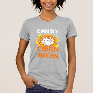 ハロウィーン キャンディコーン クイーン おばけ コウモリ クモの巣 Tシャツ