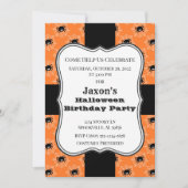 ハロウィーン クモの誕生日パーティー 招待状 (正面)