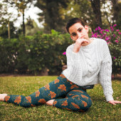 ハロウィーン、クモ、くもの巣、オレンジリリー、ダークウィムシー レギンス