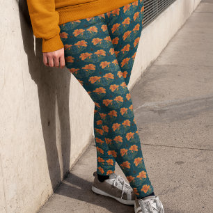 ハロウィーン、クモ、くもの巣、オレンジリリー、ダークウィムシー レギンス