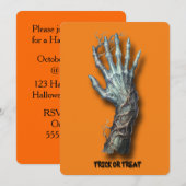 ハロウィーン　クリープィー　スポゥキィ　ゾンビ　ハンド　インビテイション 招待状 (正面/裏面)