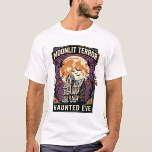 ハロウィーン グラフィック ヴィンテージ 月の霊的なデザイン Tシャツ