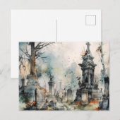 ハロウィーン グレイ・セメタリーの不気味で美しい光景 シーズンポストカード (正面/裏面)