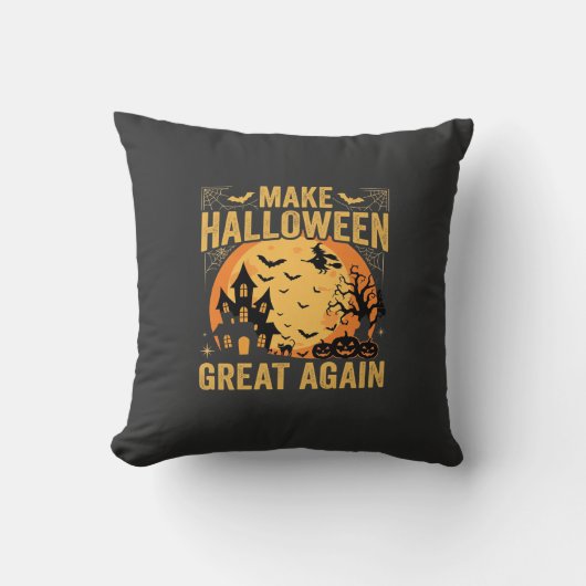 ハロウィーン・グレート・アゲイン 幽霊屋敷 カボチャ クッション (正面)
