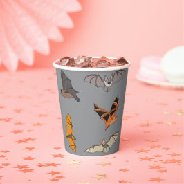 ハロウィーン グレー コウモリ Spooky Bats Halloween Grey 紙コップ