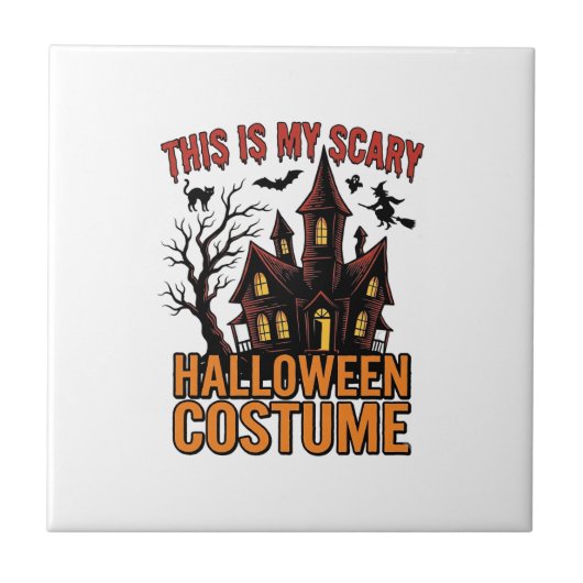 ハロウィーン コスチューム おばけ屋敷 レトロ Tシャツ タイル (正面)