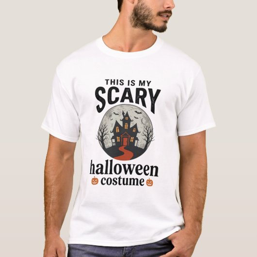 ハロウィーン コスプレ 怖い お化け屋敷 ベクター デザイン Tシャツ (正面)