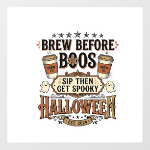 ハロウィーン コーヒーTシャツ お化けより先にコーヒーを ヴィンテージ デザイン ウィンドウサイン