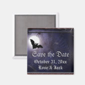 ハロウィーン/ゴシックの満月こうもりテンプレート マグネット (正面/裏面)