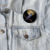 ハロウィーン、ゴシックスタイルレイヴンと月 缶バッジ (インサイチュ)