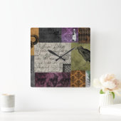 ハロウィーン·ゴシック中世不気味薬屋芸術 スクエア壁時計 (ホーム)