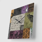 ハロウィーン·ゴシック中世不気味薬屋芸術 スクエア壁時計 (傾斜)