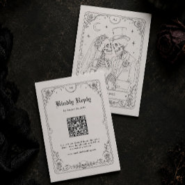 ハロウィーン ゴシック ウェディング RSVP QRコード エンクロージャーカード