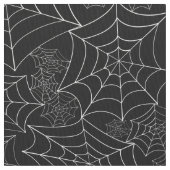 ハロウィーン ゴシック クモの巣 黒 ファブリック (クローズアップ)