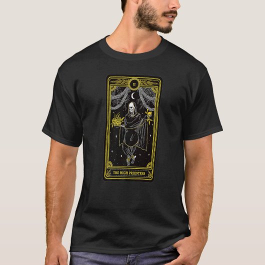 ハロウィーン ゴシック タロット 女教皇 Tシャツ (正面)