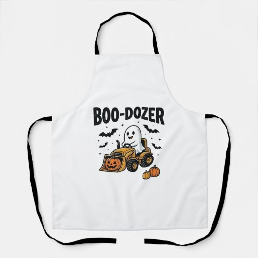 ハロウィーン ゴーストブルドーザーデザイン_1 エプロン (正面)