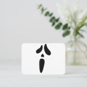 ハロウィーン ゴースト おばけの顔 休日 名刺 (スタンド正面)