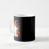 ハロウィーン ゴースト アイスコーヒー 飲むのが好き 女性 コーヒーマグカップ (正面左)