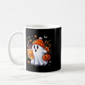 ハロウィーン ゴースト アイスコーヒー 飲むのが好き 女性 コーヒーマグカップ (左)