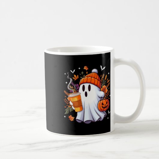 ハロウィーン ゴースト アイスコーヒー 飲むのが好き 女性 コーヒーマグカップ (右)