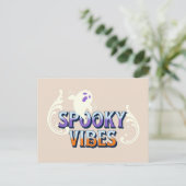 ハロウィーン ゴースト スプーキー ビブラス レトロ ポストカード (スタンド正面)