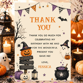 ハロウィーン ゴースト スプーキー 誕生日パーティー サンキューカード