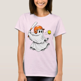 ハロウィーン ゴースト ソフトボール バッター Tシャツ