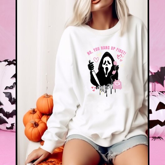 ハロウィーン ゴースト フェイス 面白い 女性用 スウェットシャツ