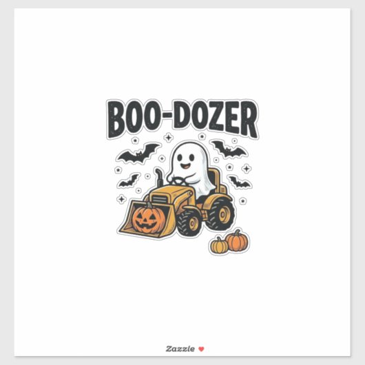 ハロウィーン ゴースト ブルドーザー デザイン_1 シール (シート)