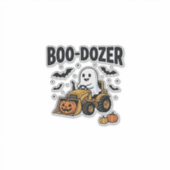 ハロウィーン ゴースト ブルドーザー デザイン_1 シール (正面)