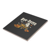 ハロウィーン ゴースト ブルドーザー デザイン_1 タイル (側面)
