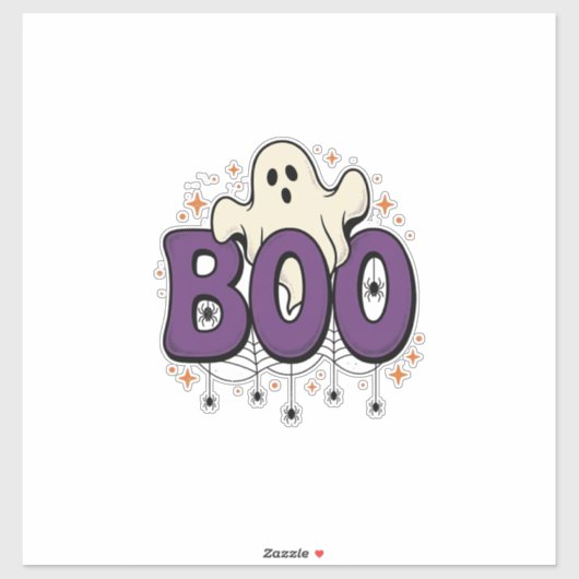 ハロウィーン ゴースト ブー おもしろ クモ ヴィンテージ_1 シール (シート)