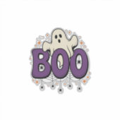 ハロウィーン ゴースト ブー おもしろ クモ ヴィンテージ_1 シール (正面)