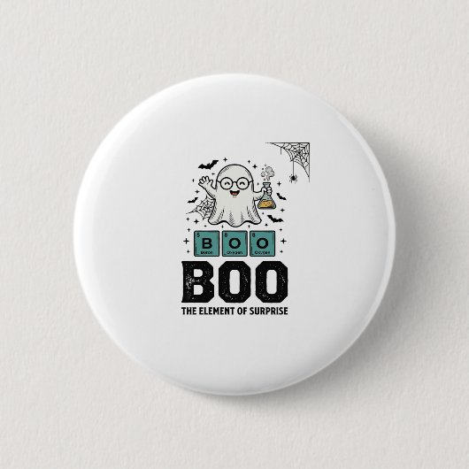 ハロウィーン ゴースト ブー サイエンス おもしろ ヴィンテージ_1 缶バッジ (正面)