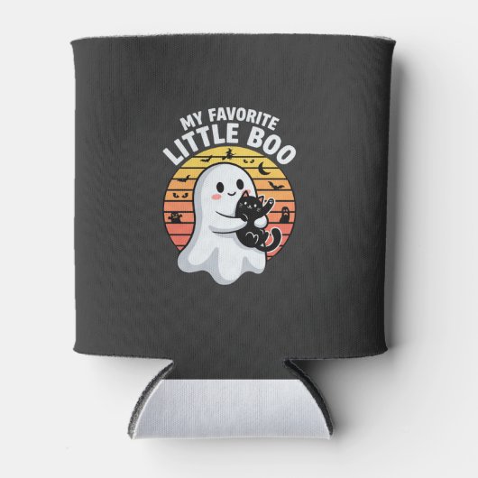 ハロウィーン ゴースト リトルブー 猫 缶クーラー (正面)