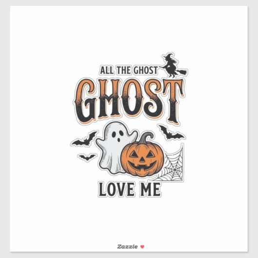 ハロウィーン ゴースト 全ての幽霊が私を愛する 面白い ヴィンテージ シール (シート)