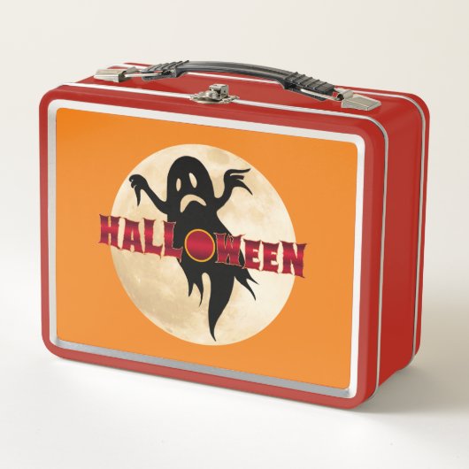 ハロウィーン ゴースト 月 メタルランチボックス (正面)