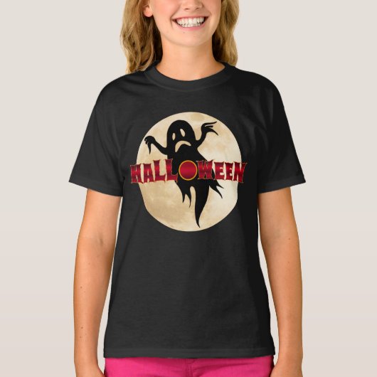 ハロウィーン ゴースト 月 Tシャツ (正面)