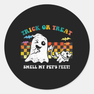 ハロウィーン ゴースト 犬 トリック オア トリート ペットの足の臭い ラウンドシール