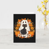 ハロウィーン ゴースト 黒猫 花 カード (黄色い花)
