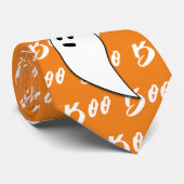 ハロウィーン ゴースト 黒 白 オレンジ ブー ネクタイ (ロール)