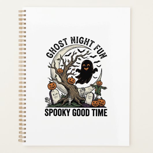ハロウィーン ゴースト Tシャツ ヴィンテージ 墓地 おもしろデザイン プランナー手帳 (正面)