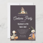 ハロウィーン ゴース グレー キッズ 誕生日 コスチューム パーティー 招待状 (正面)