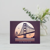 ハロウィーン – ゴールデンゲートブリッジ | 霧の深い夜 箔シーズンポストカード (立ち正面)