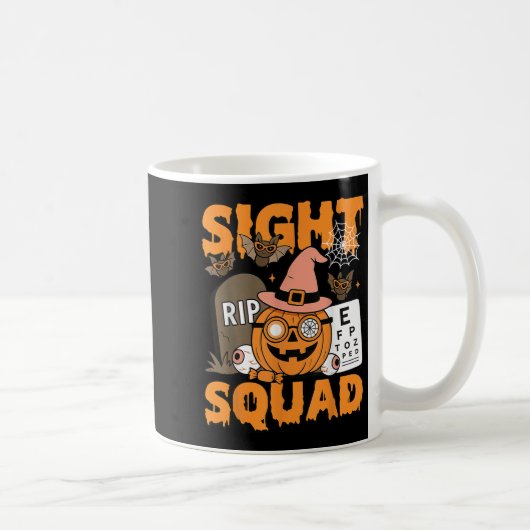 ハロウィーン・サイト・スクワッド 眼科 検眼士 視力検査 コーヒーマグカップ (右)