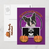 ハロウィーン – ジャストア不気味リア – Boston Terrier ポストカード (正面/裏面)